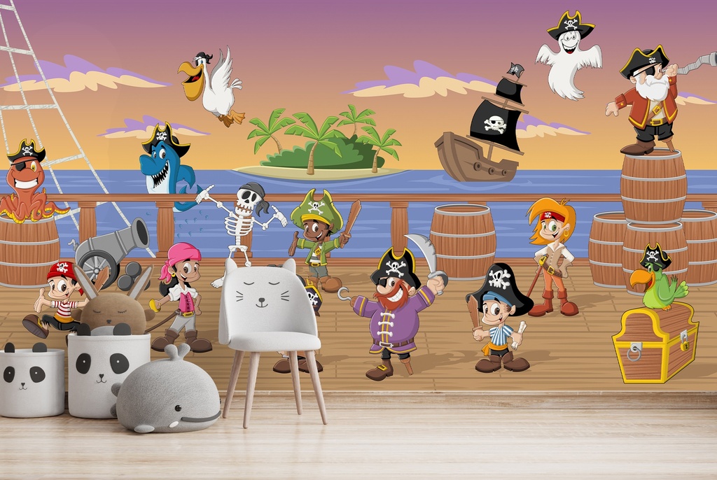 Pirate Ship Party Wall Mural Wallpaper