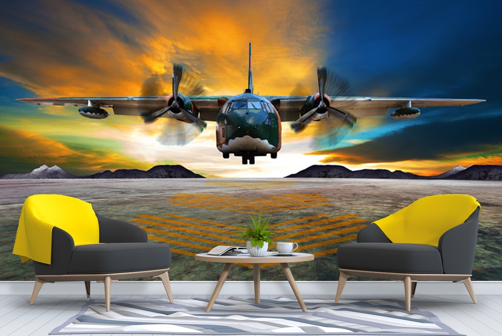 Hercules C130 Aircraft Wall Mural Wallpaper