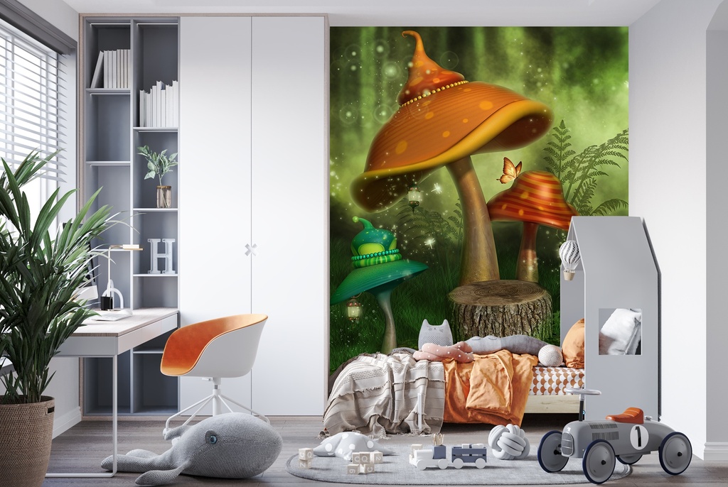 Fairy Toadstools Wall Mural Wallpaper