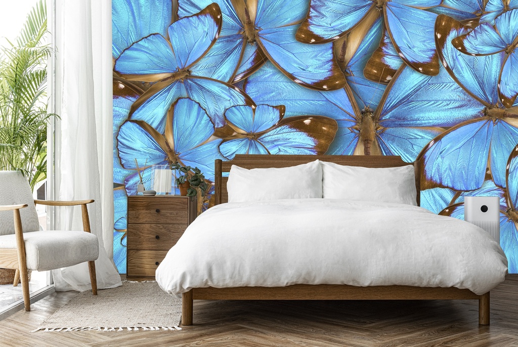 Blue Butterfly Wall Mural Wallpaper