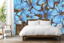 Blue Butterfly Wall Mural Wallpaper