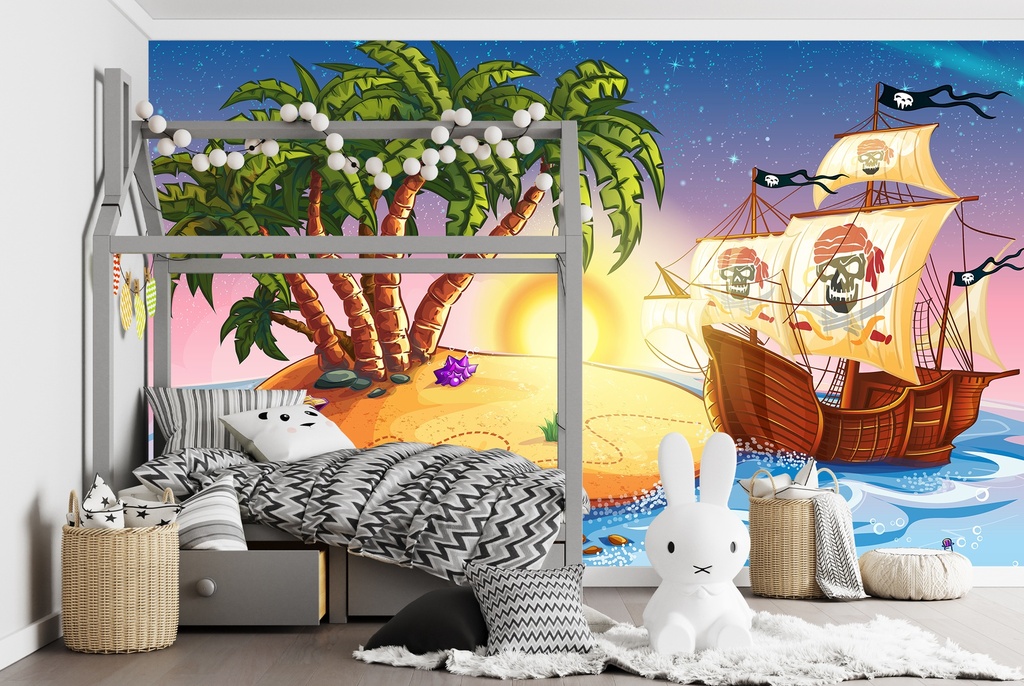 Pirate Ship Wall Mural Wallpaper