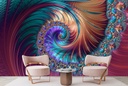 Pink, Blue & Gold Spiral Wall Mural Wallpaper