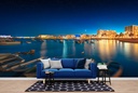Ibiza Harbour At Night Skyline Wall Mural Wallpaper