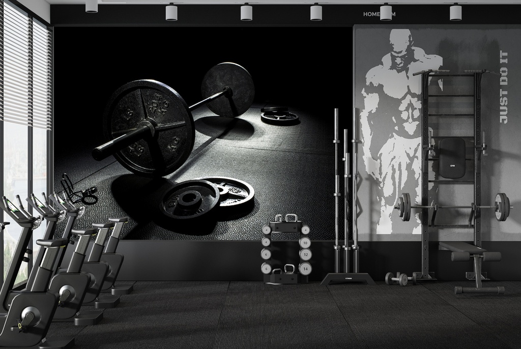 Lifting Weights Gym Wall Mural Wallpaper
