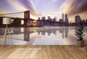 Sunset Over Brooklyn Bridge New York City Wall Mural Wallpaper
