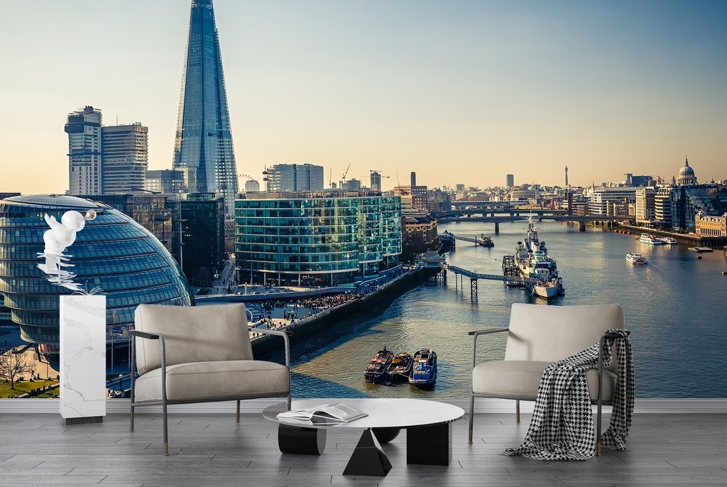 London City Skyline Wall Mural Wallpaper