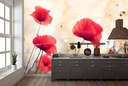 Red Poppy Flowers Floral Wall Mural Wallpaper
