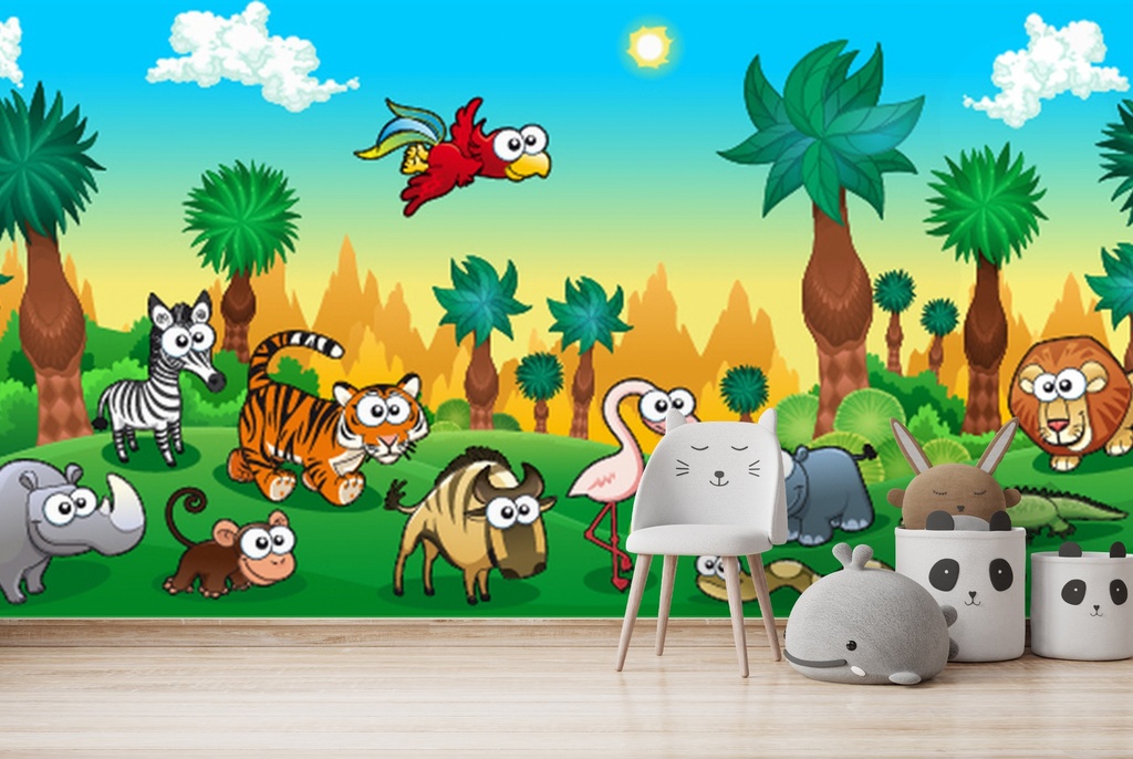 Cute Animals & Forest Animal Wall Mural Wallpaper