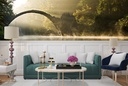 Misty Forest Bridge Wall Mural Wallpaper