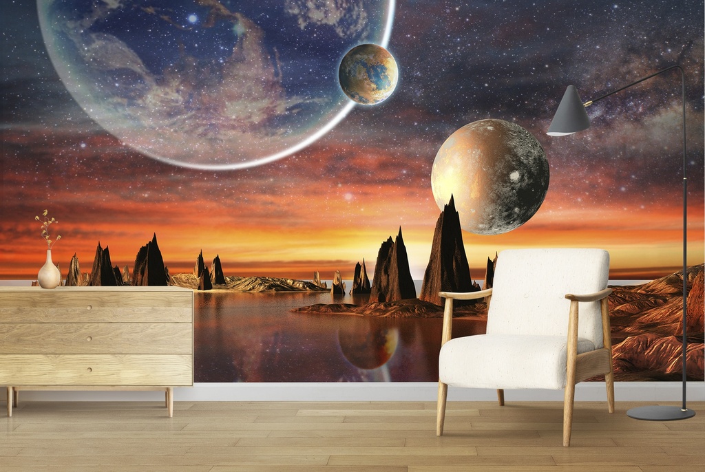Alien Landscape Wall Mural Wallpaper