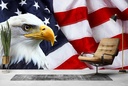 American Flag & Bald Eagle Wall Mural Wallpaper