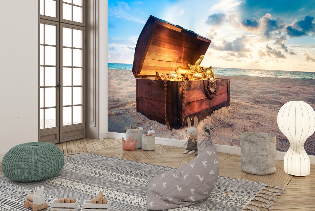 Treasure Chest Pirate Wall Mural Wallpaper