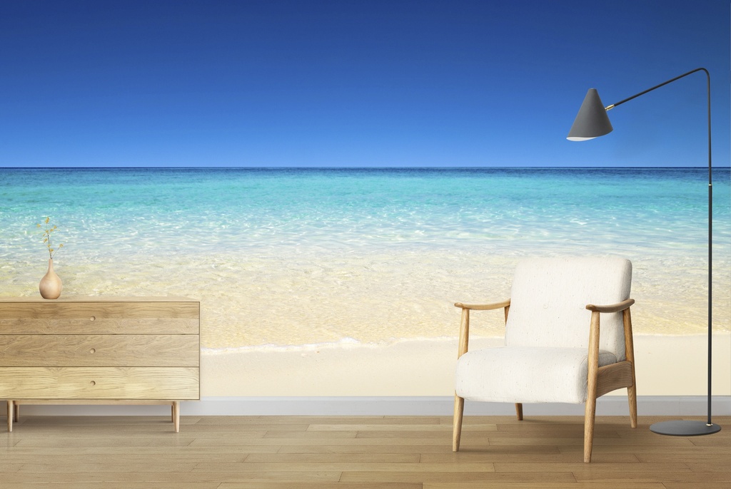 White Sand Beach & Tropical Sea Wall Mural Wallpaper