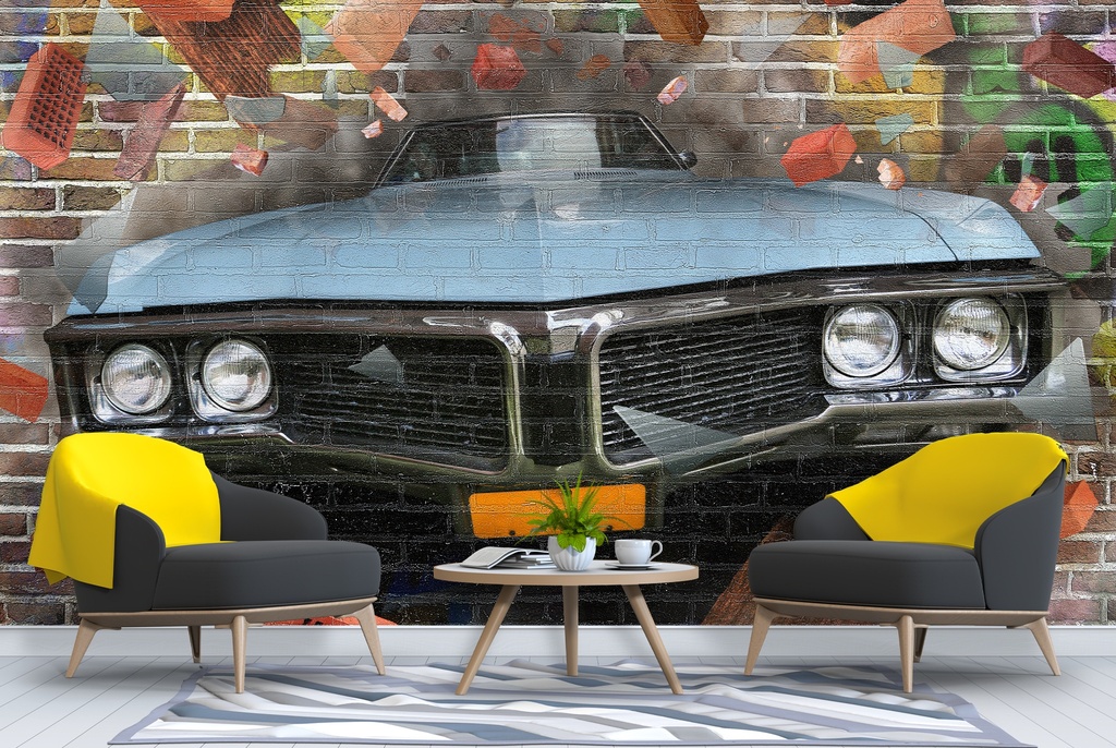 Graffiti Car Wall Mural Wallpaper