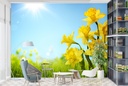 Yellow Daffodil Flowers Wall Mural Wallpaper