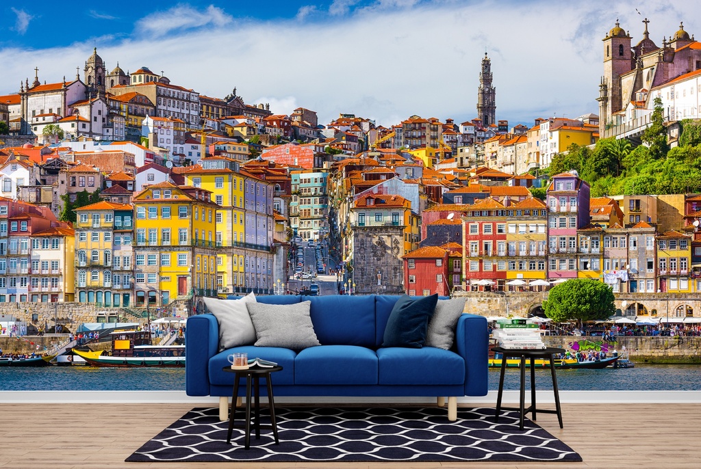 Colourful Buildings Skyline Wall Mural Wallpaper