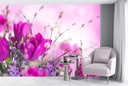 Fuschia Pink Tulip Flowers Wall Mural Wallpaper