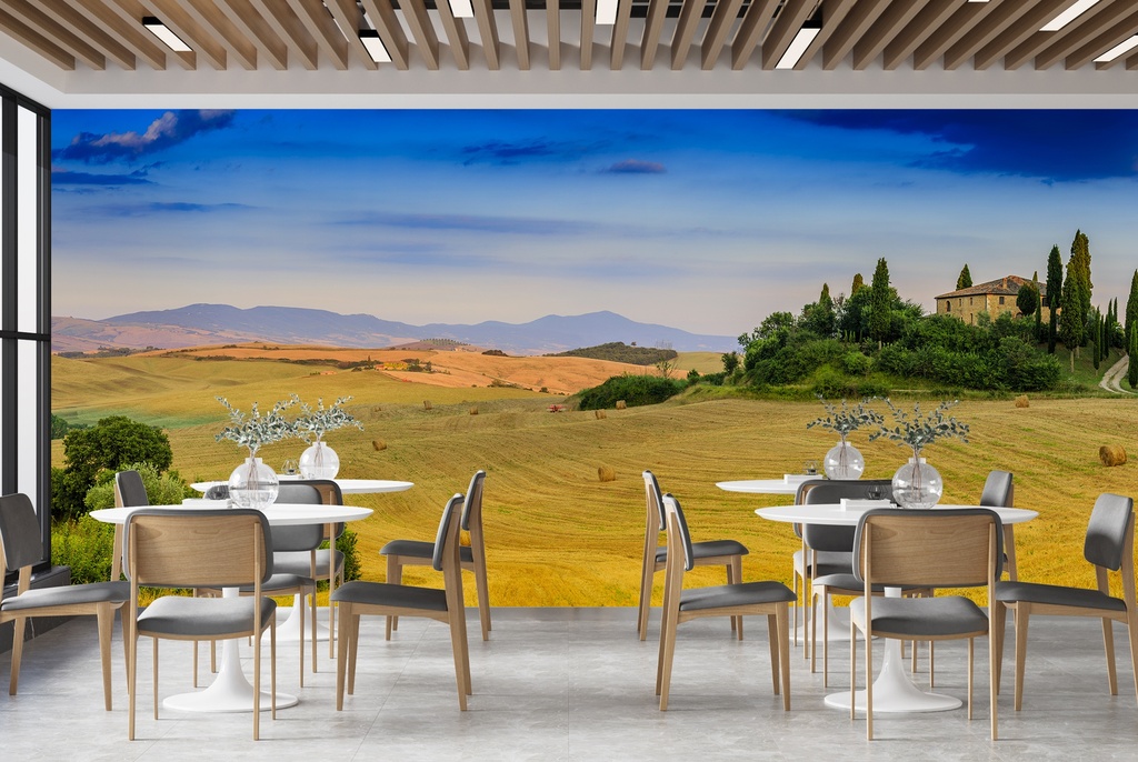 Tuscan Countryside Panoramic Wall Mural Wallpaper