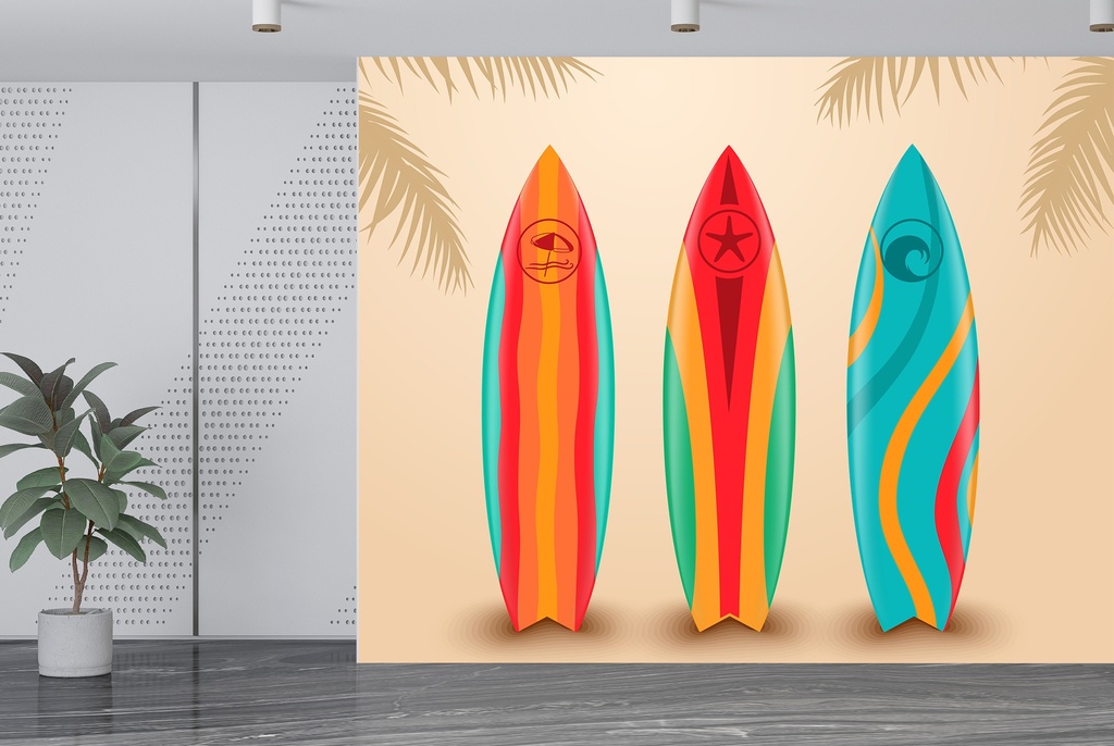 Surf Boards Wall Mural Wallpaper
