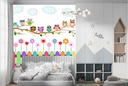 Colourful Owls Nursery Wall Mural Wallpaper