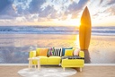 Surfboard Sunset Wall Mural Wallpaper