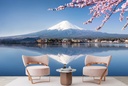 Cherry Blossom & Mount Fuji Volcano Wall Mural Wallpaper