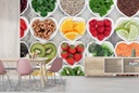 Fruit & Vegetable Hearts Wall Mural Wallpaper