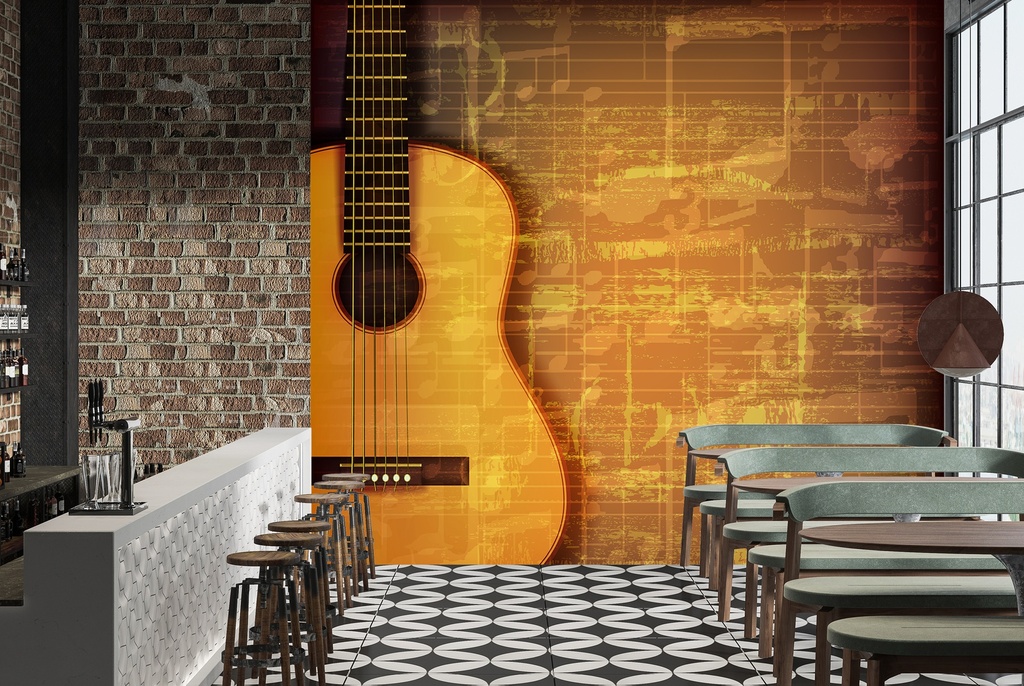 Acoustic Guitar & Music Wall Mural Wallpaper