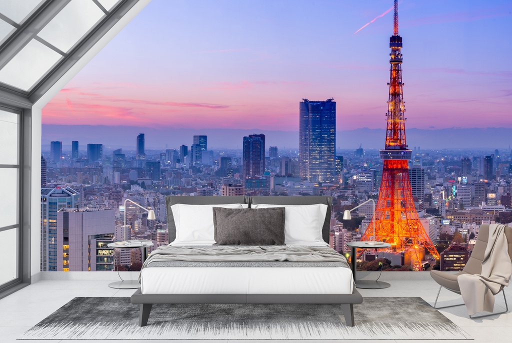 Tokyo Tower Japan Cityscape Wall Mural Wallpaper