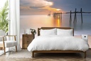 Ocean Pier Sunset Wall Mural Wallpaper
