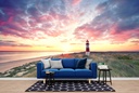 Lighthouse Sunrise Wall Mural Wallpaper - Mod8
