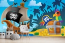 Jolly Roger Pirate Ship Wall Mural Wallpaper