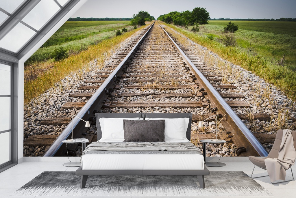 Railway Tracks Wall Mural Wallpaper