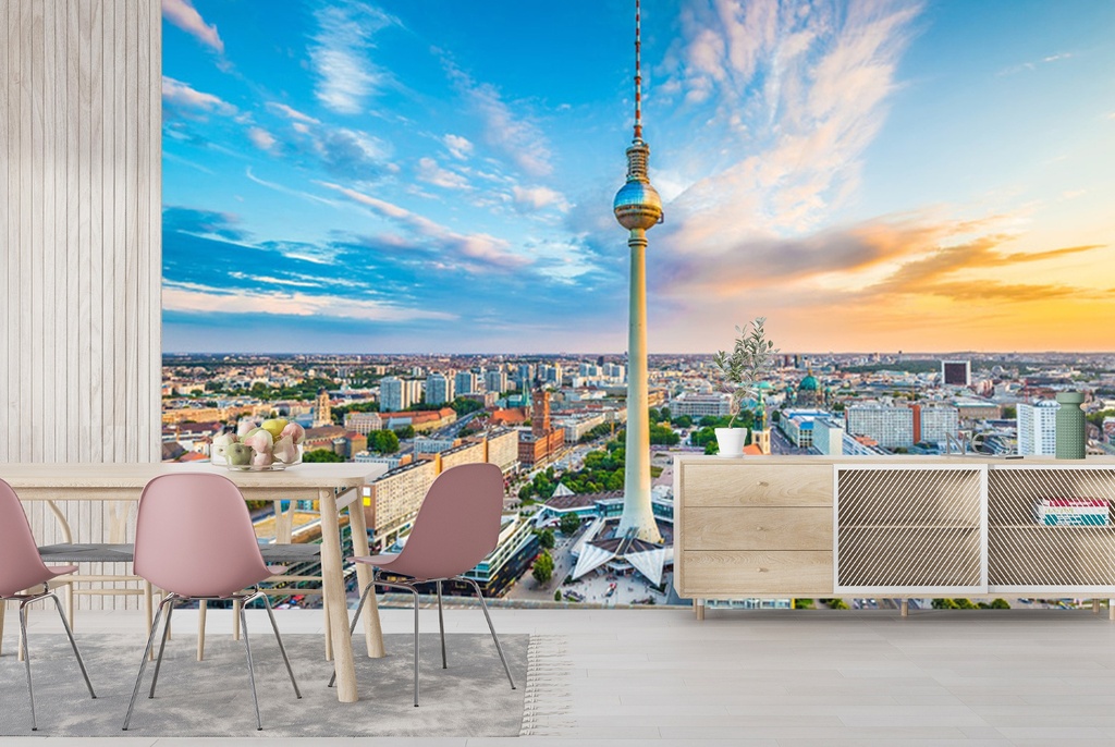 Berlin City Sunset Wall Mural Wallpaper