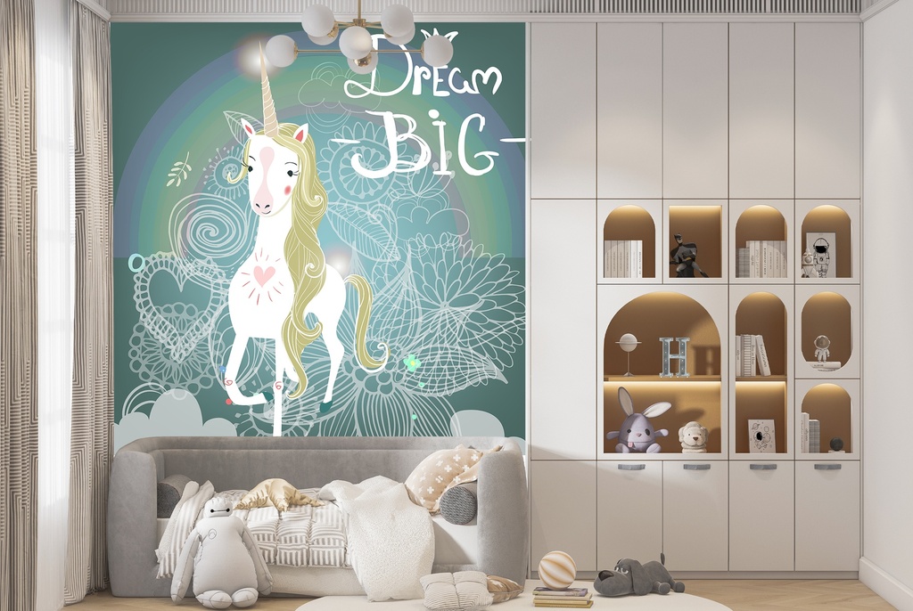 Dream Big Unicorn Wall Mural Wallpaper