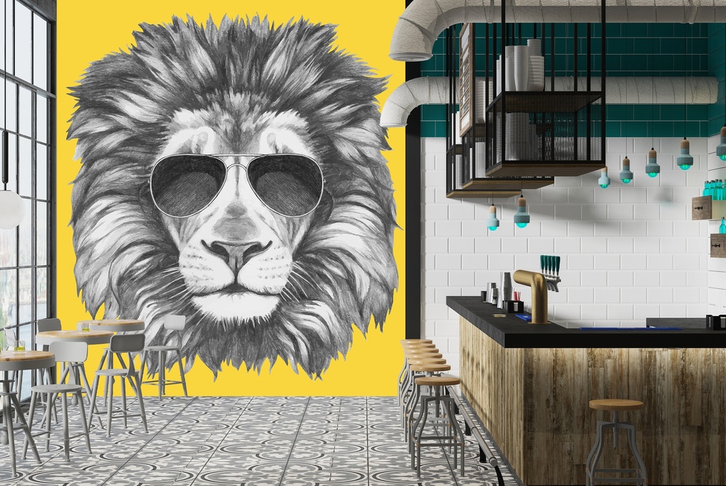Cool Lion Wall Mural Wallpaper
