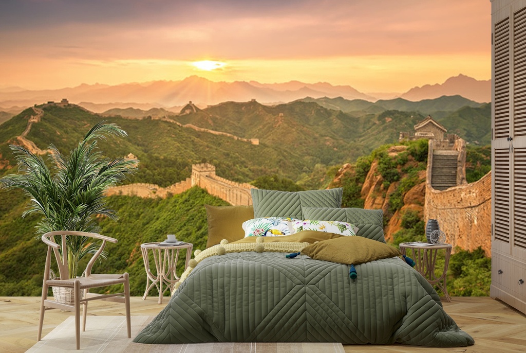 The Great Wall Of China Sunrise Wall Mural Wallpaper