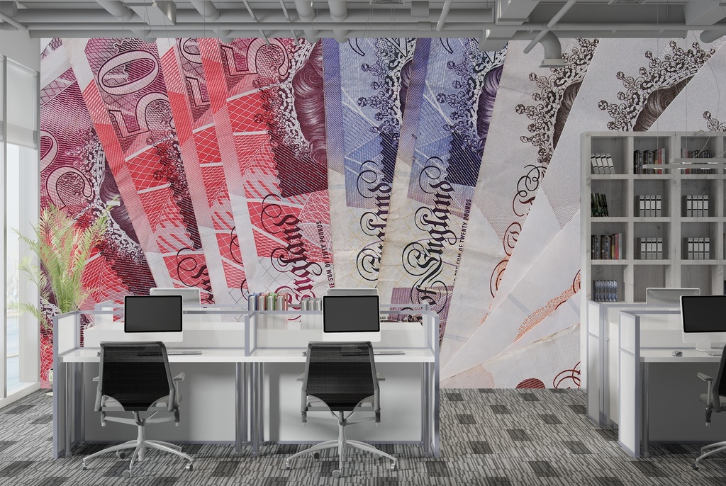 Sterling Bank Notes Wall Mural Wallpaper