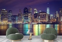 Manhattan At Night Wall Mural Wallpaper