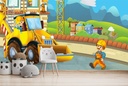 Building Site JCB Wall Mural Wallpaper