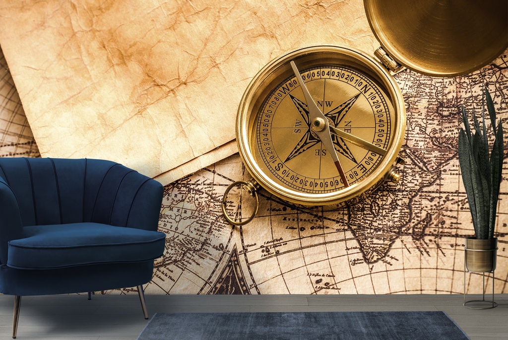 Vintage Treasure Map Wall Mural Wallpaper