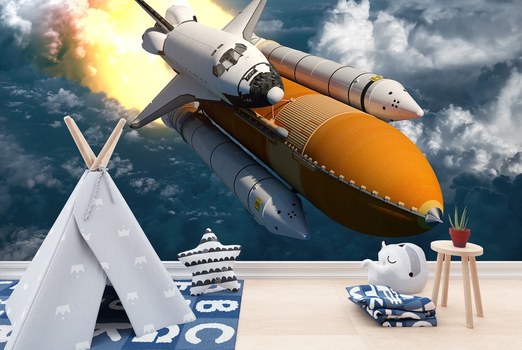 Rocket Launch Outer Space Wall Mural Wallpaper - Mod7