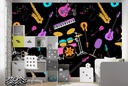 Drums & Saxophone Music Wall Mural Wallpaper