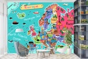 Map Of Europe Educational Wall Mural Wallpaper