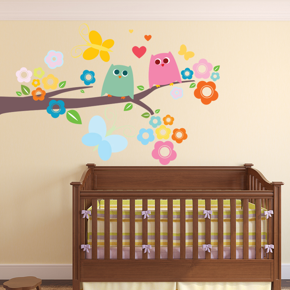 Owl Branch Nursery Wall Sticker - Mod4