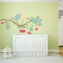 Birds On Cherry Blossom Nursery Wall Sticker