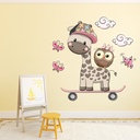 Cute Giraffe & Owl Wall Sticker