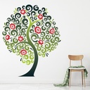 Green Tree Red Flower Wall Sticker