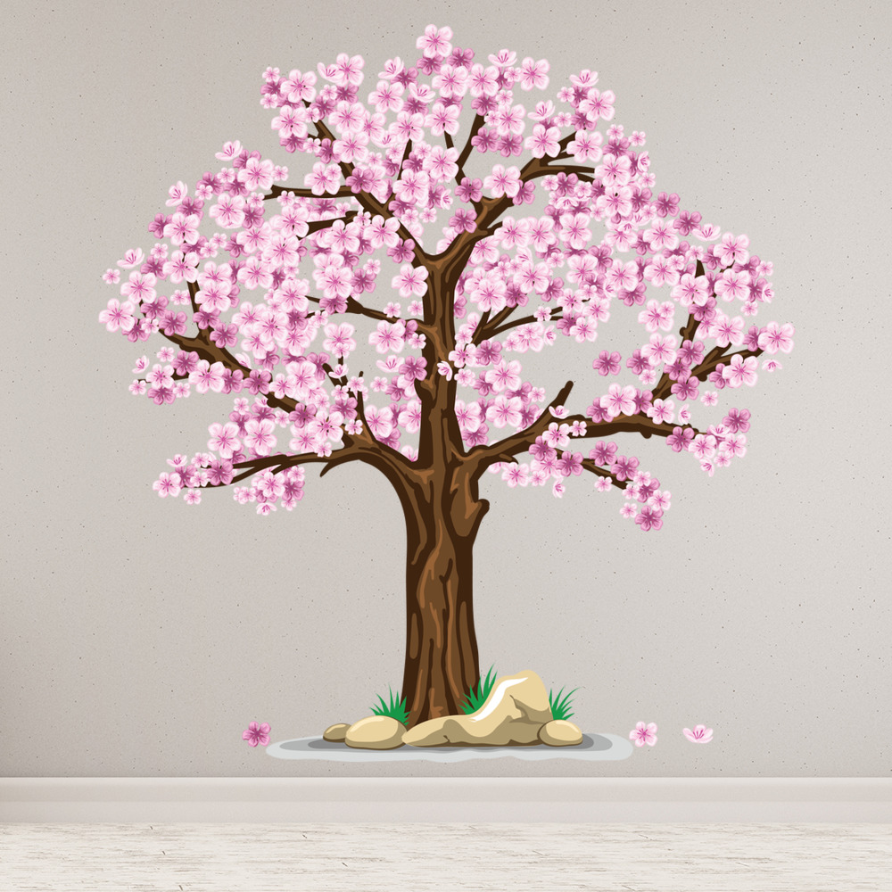 Pink Cherry Tree Wall Sticker | Icon Wall Stickers